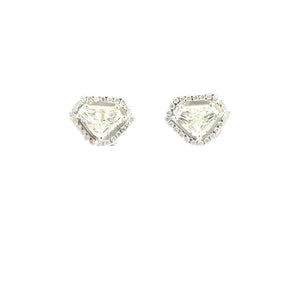 Earrings 18KWGOLD s/w Diamond cut diamond