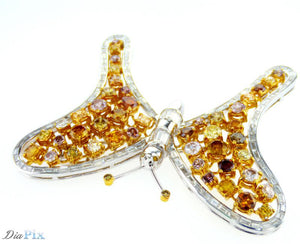 Brooch Pt950 & 18k yellow gold s/w Natural fancy color diamond