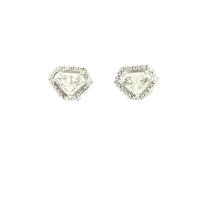 Earrings 18KWGOLD s/w Diamond cut diamond