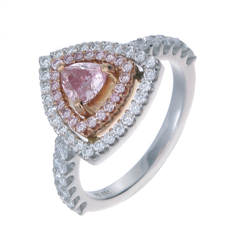 Fancy color ring PT950&18kpgold  s/w Fancy intense pink diamond