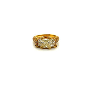 H.M Ring 18KY gold s/w Fancy yellow diamond