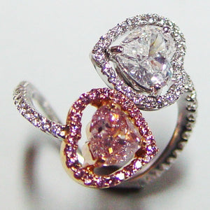 H.M Ring s/w Fancy intense pink and white diamond