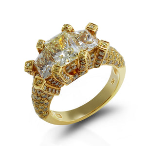 H.M Ring 18KY gold s/w Fancy yellow diamond