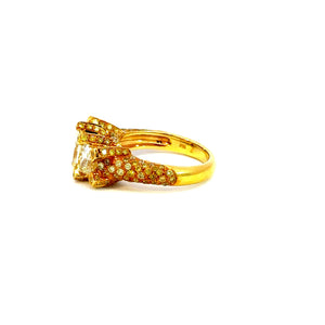 H.M Ring 18KY gold s/w Fancy yellow diamond