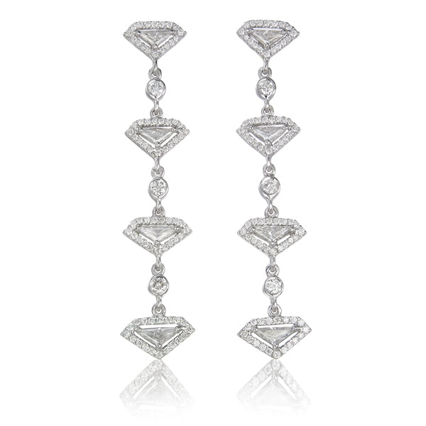 Earrings 18KWGOLD s/w Fancy cut diamond