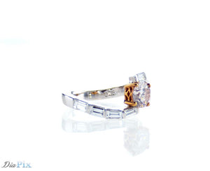 Pt950&18kpink gold Ring