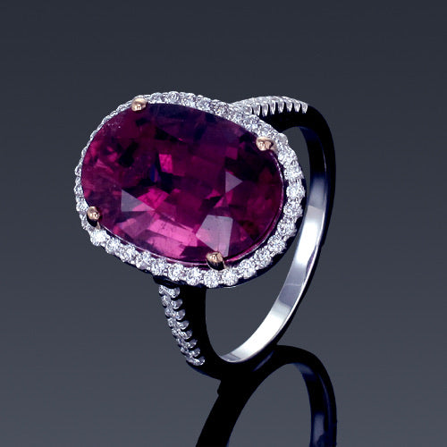 Rubellite ring s/w Diamond