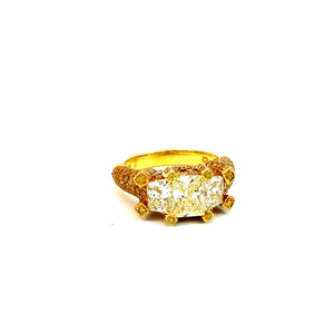 H.M Ring 18KY gold s/w Fancy yellow diamond