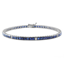 Load image into Gallery viewer, Bracelet 18KW s/w Blue Sapphire &amp; Diamond
