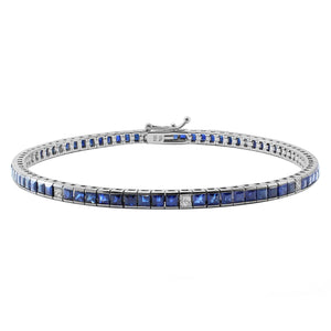 Bracelet 18KW s/w Blue Sapphire & Diamond