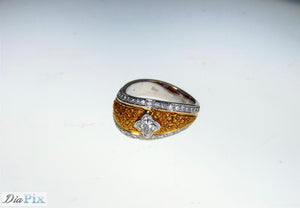 RING PT950 s/w LILY CUT DIAMOND & Natural Fancy yellow &White Diamond.