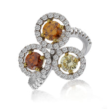 Load image into Gallery viewer, H.M Ring PT950&amp;18KY GOLD s/w Natural Fancy Orange brown diamond
