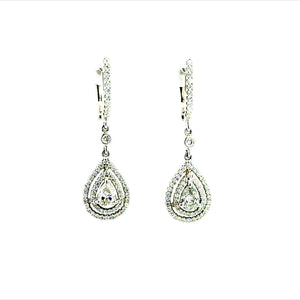 Earrings 18KWGOLD s/w PS Diamond &Round Diamond.