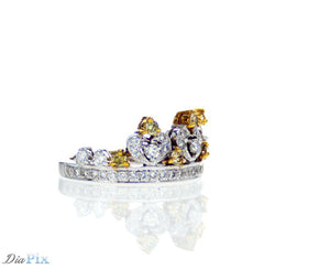 Ring 18kw gold s/w white &yellow diamond