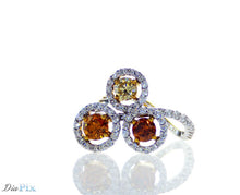 Load image into Gallery viewer, H.M Ring PT950&amp;18KY GOLD s/w Natural Fancy Orange brown diamond
