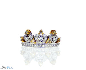 Ring 18kw gold s/w white &yellow diamond