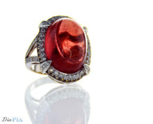 Load image into Gallery viewer, Ring 18KW GOLD s/w Tourmaline &amp;diamond
