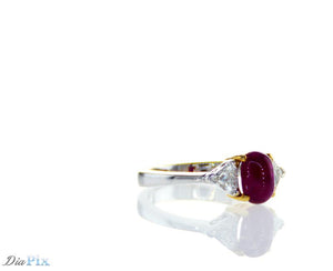 RING PT950&18KY s/w Ruby&Diamond