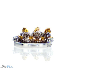 Ring 18kw gold s/w white &yellow diamond